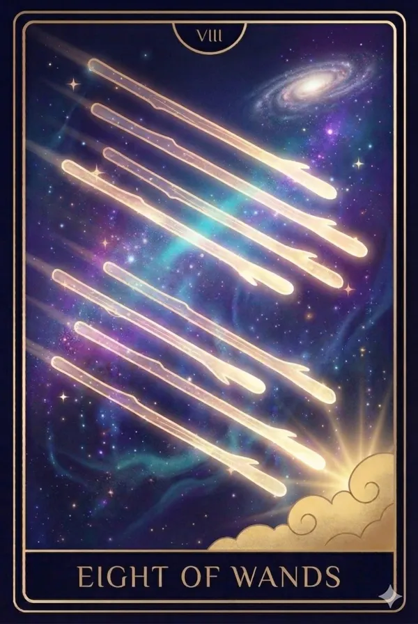 Ocho de Bastos (Eight of Wands)