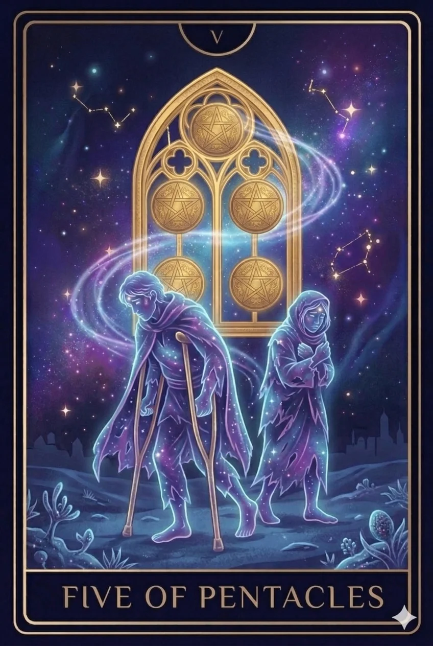 Cinco de Oros (Five of Pentacles)