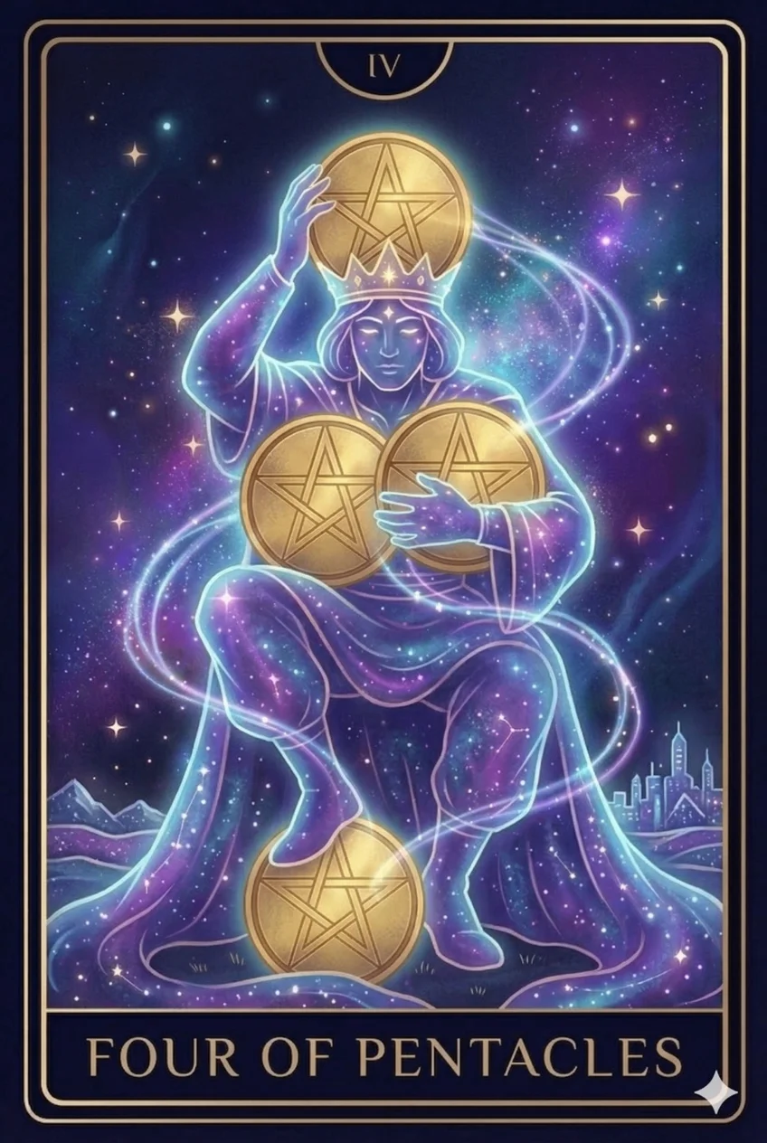 Cuatro de Oros (Four of Pentacles)