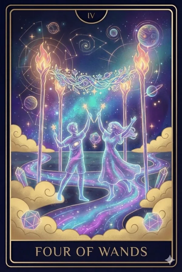 Cuatro de Bastos (Four of Wands)