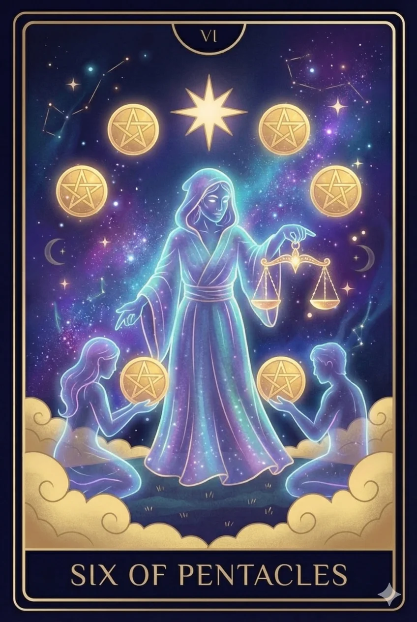 Seis de Oros (Six of Pentacles)