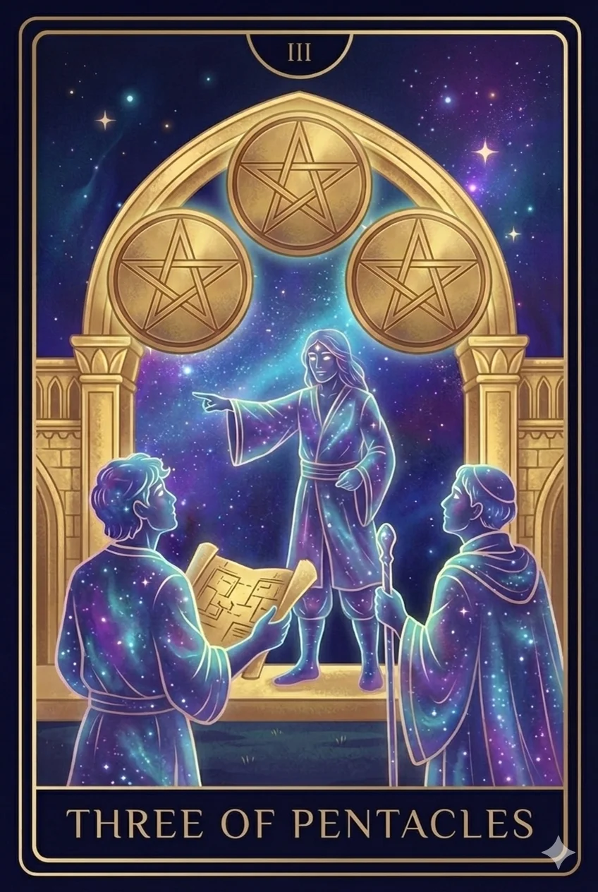 Tres de Oros (Three of Pentacles)